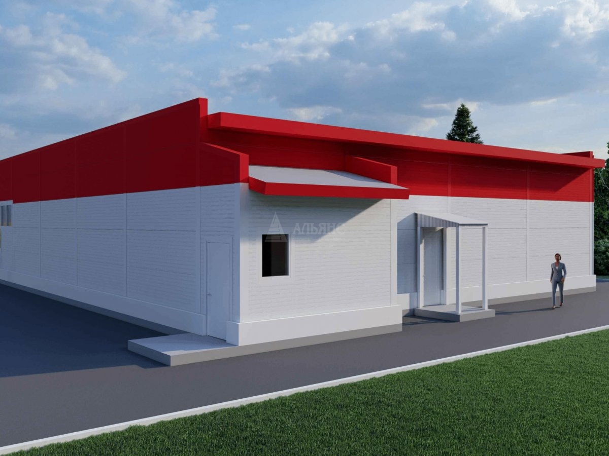 3D визуализация Магазин из сэндвич-панелей - фото 4