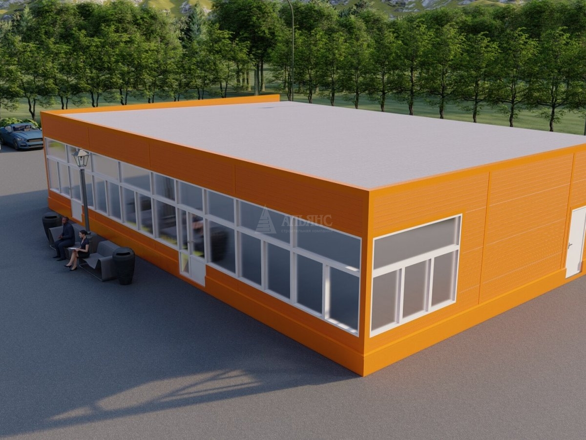 3D визуализация Проект павильона из сэндвич-панелей - фото 5