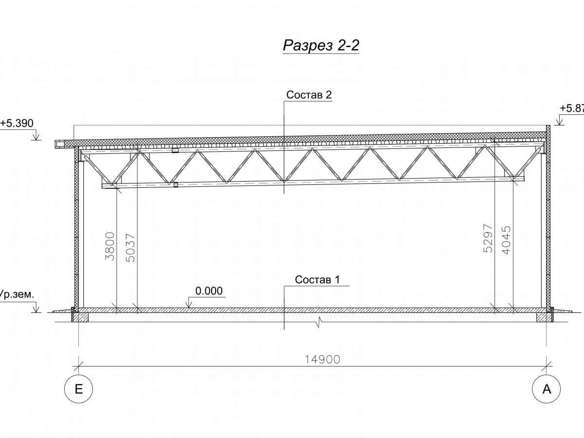 Планировка Гараж для грузовых автомобилей из сэндвич панелей -  фото 2