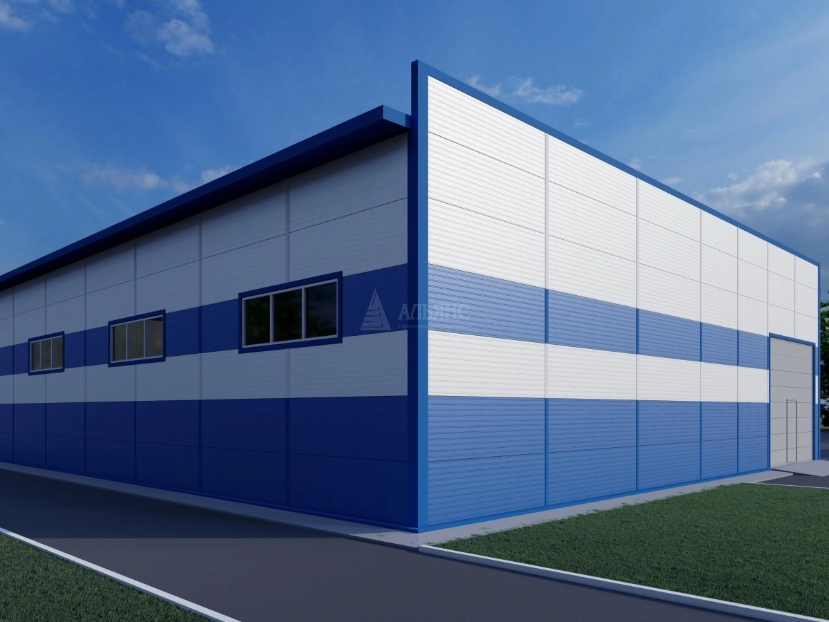 3D визуализация Склад из сэндвич панелей - фото 4